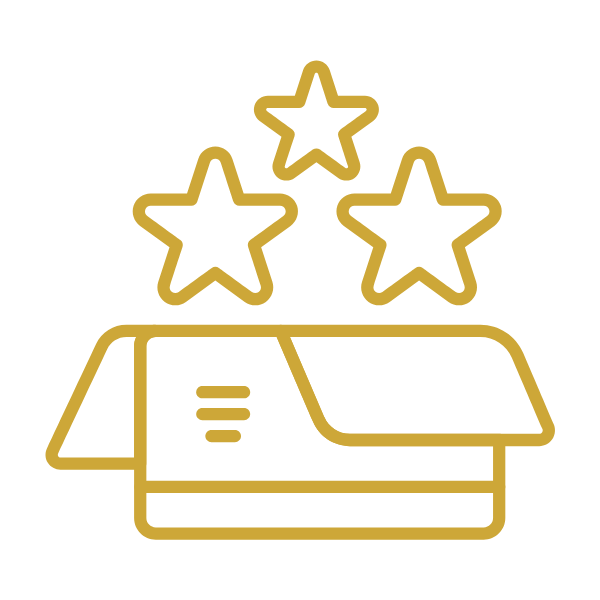 Box regalo con stelle, simbolo di prodotti delicati cosmetici naturali bambini Made in Italy