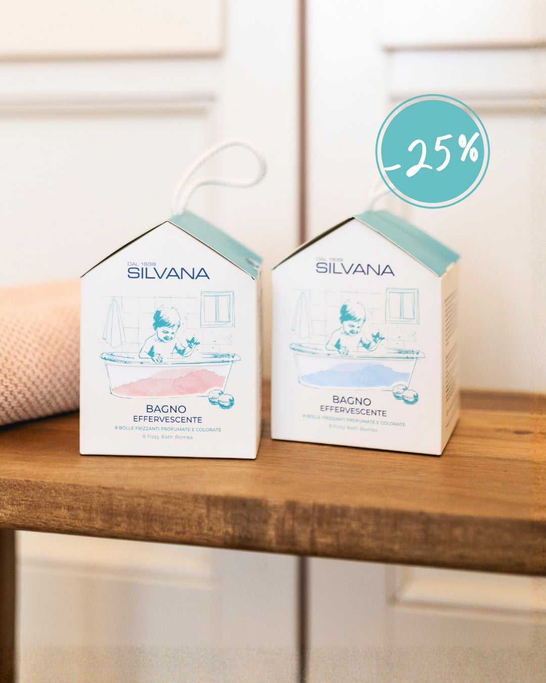 Bagno effervescente Silvana, cosmetici naturali bambini, per pelli sensibili, Made in Italy, promozione -25%.