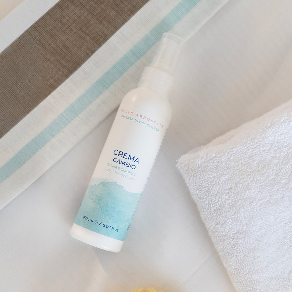 Crema cambio pannolino per neonato, calmante e delicata, cosmetici naturali bambini, Made in Italy.