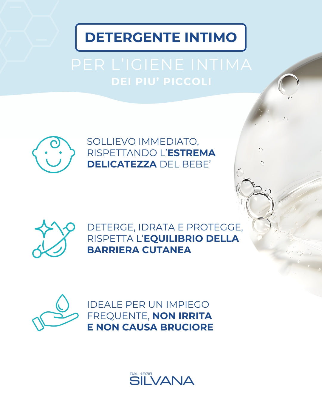 Detergente intimo Silvana per bambini, ideale per pelli sensibili, cosmetici naturali Made in Italy.
