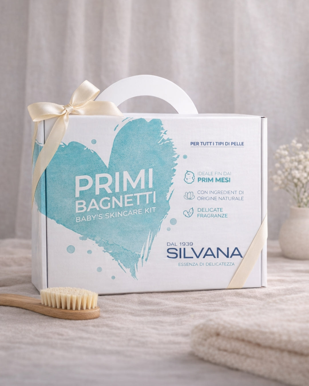 Kit Primi Bagnetti Silvana, cosmetici naturali per neonato, pelli sensibili, Made in Italy